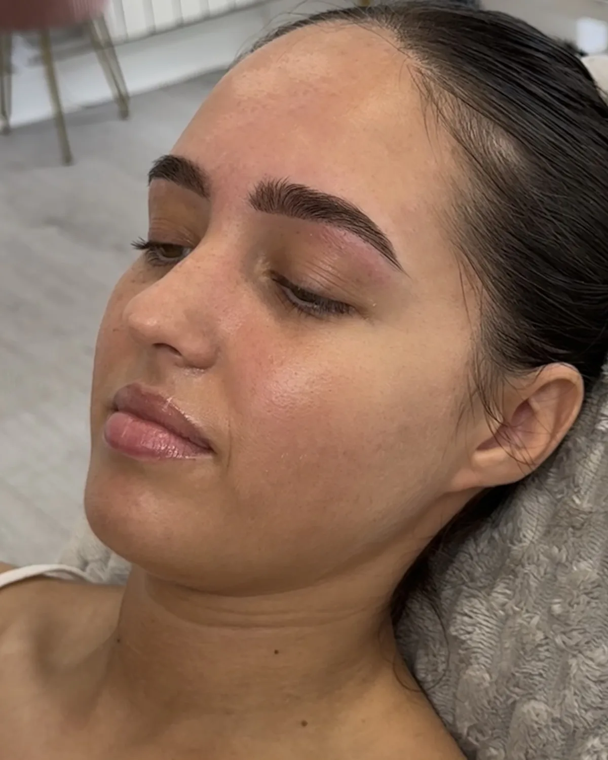 Brows after a tint and shape at Framed by Milly